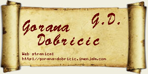 Gorana Dobričić vizit kartica